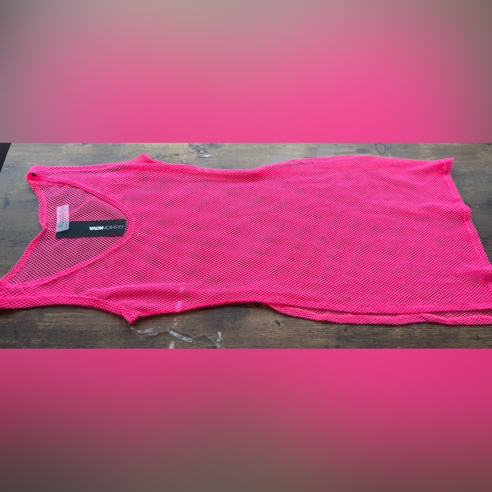 Pink Mesh Cover Up - Picture 3 of 6
